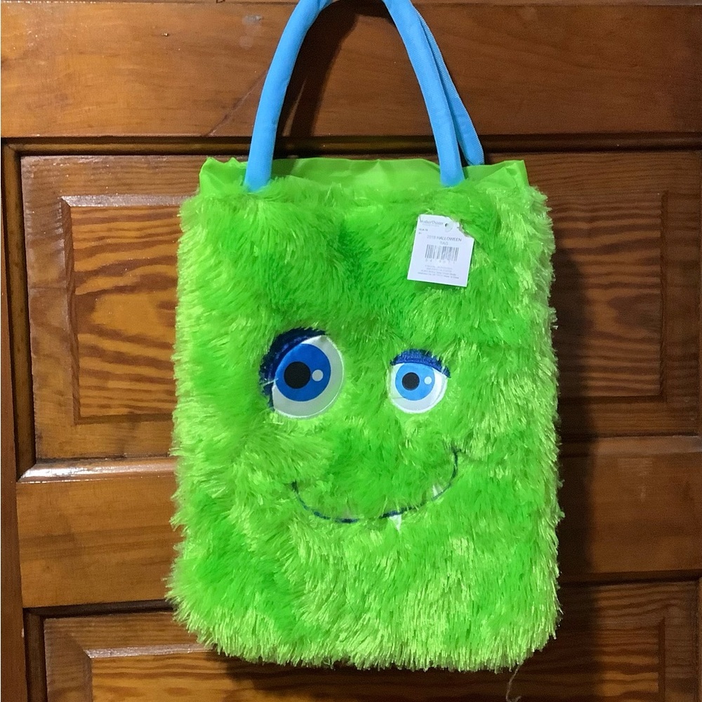 New green monster Halloween treat bag